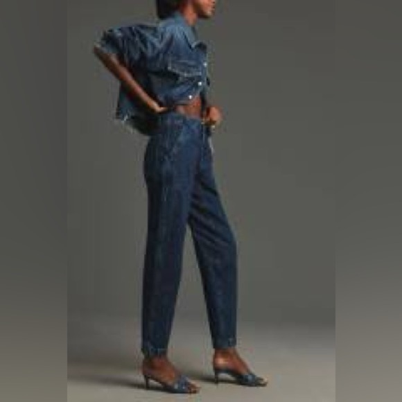 rag & bone Leyton Mid-Rise Crop Straight-Leg Jeans Kaihara Denim Japan - Picture 5 of 8